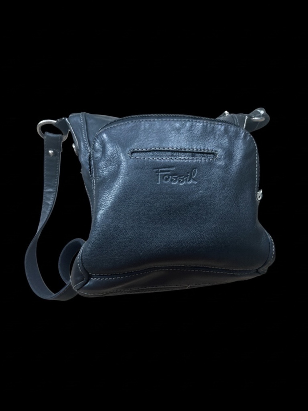 Fossil black Leather Crossbody Purse